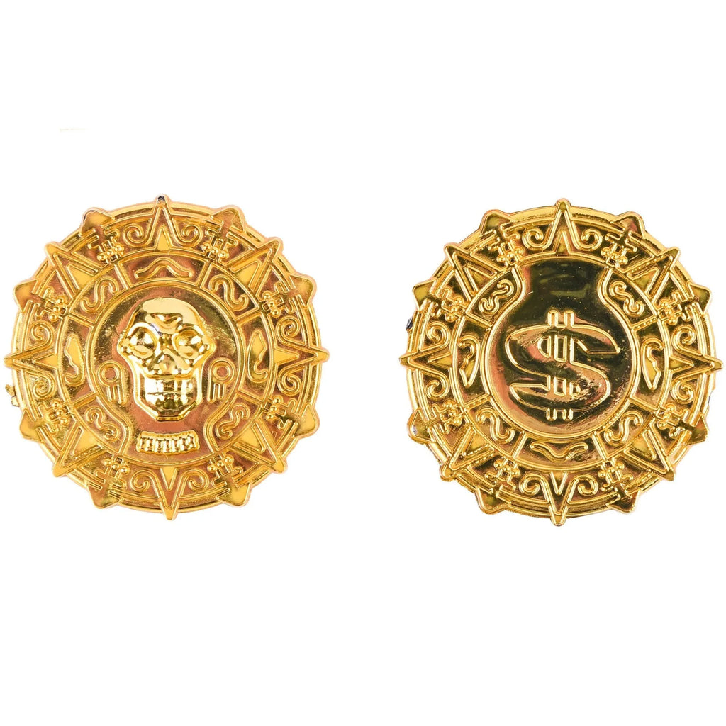 Plastic pirate gold coin toy with pointed style design for Halloween costumes