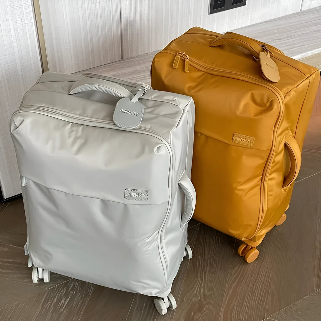 Ultra-light waterproof Oxford cloth suitcase in bluestone green colour with universal wheels