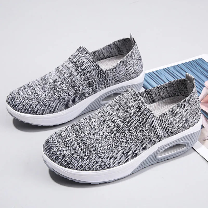 Women's casual running shoes with mesh upper and air cushion midsole in multiple colour options