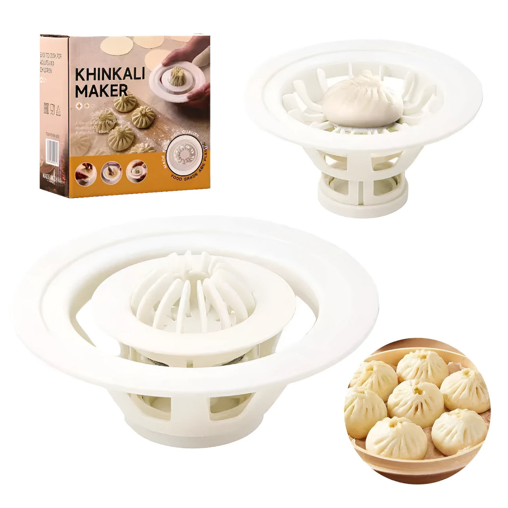 Set of four black stainless steel bun and dumpling moulds for shaping baozi.