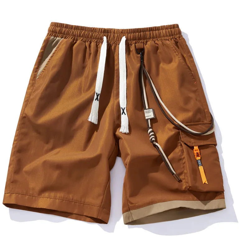 Men's bamboo fibre plus size shorts in straight leg cut with high waist elastic design