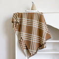 Long brown imitation cashmere scarf with tassels measuring 185 x 65 cm for winter warmth
