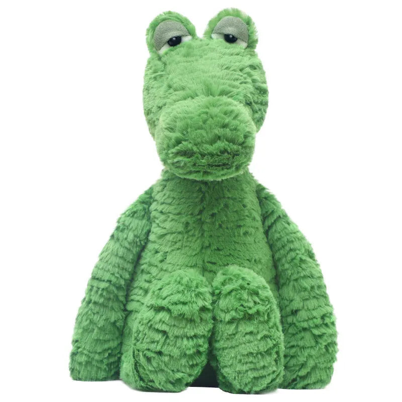 Green Crocodile John plush toy sleeping pillow for doll with long fur, sitting height about 29cm