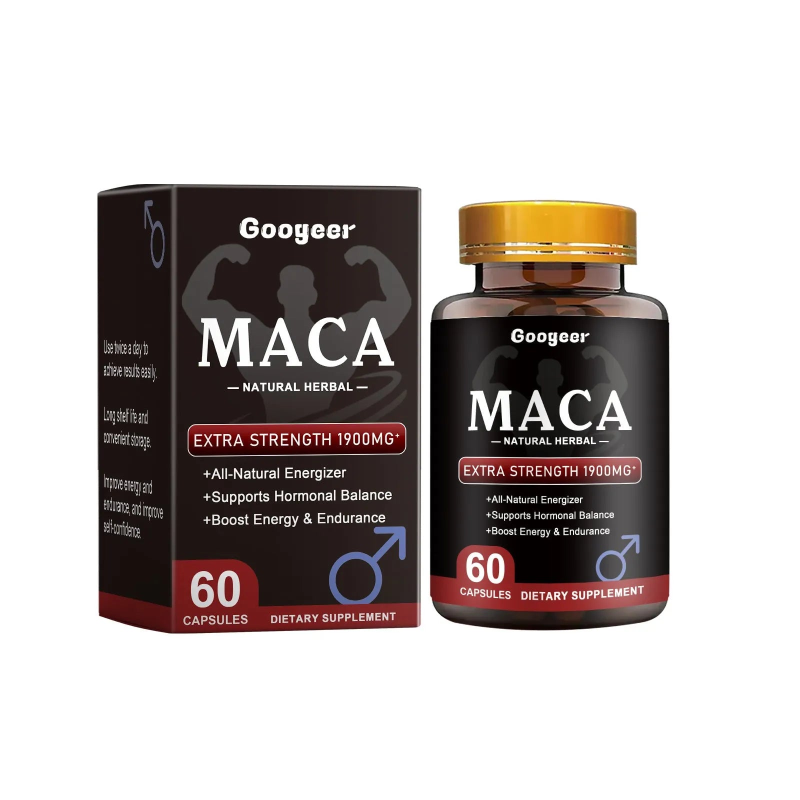 Googeer dietary supplement bottle containing 60 capsules for body treatment.