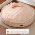Round nest style pet bed in milk tea colour with removable washable cloth cover