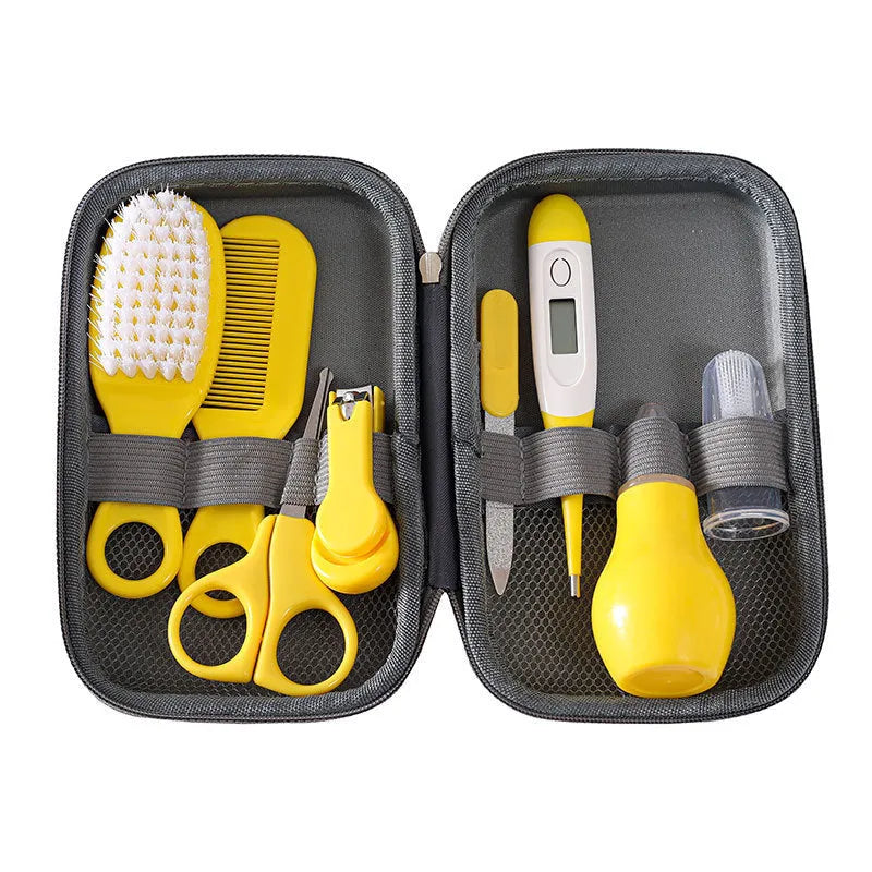 Baby nail cutting pliers 8-piece set in blue with EVA bag and soft head clipper
