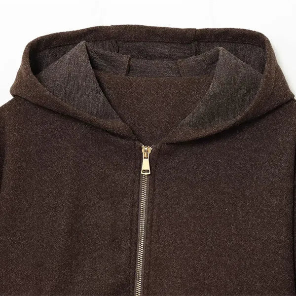 Women's PU Hooded Jacket Casual Coat with Zipper Closure Long Sleeve Unisex Style Japanese Korean Collage Stitching Medium Thickness Jacket Coat Available in S M L XS Picture Color