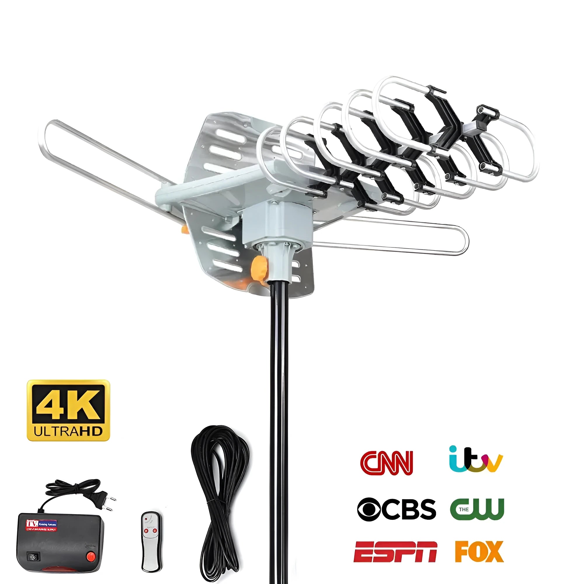 GR-1002 outdoor rotatable high gain digital TV antenna receiver for improved signal reception.