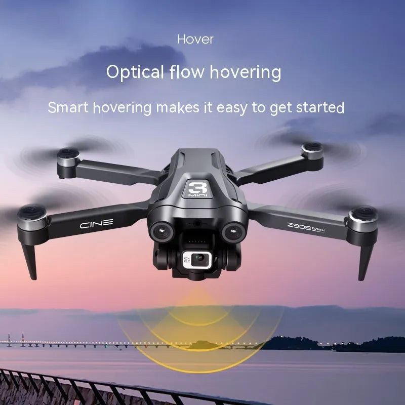 UAV optical flow dual camera drone with brushless motor in black plastic body