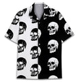 Man wearing a lightweight printed Cuban collar Hawaiian shirt, available in sizes XS to 5XL.