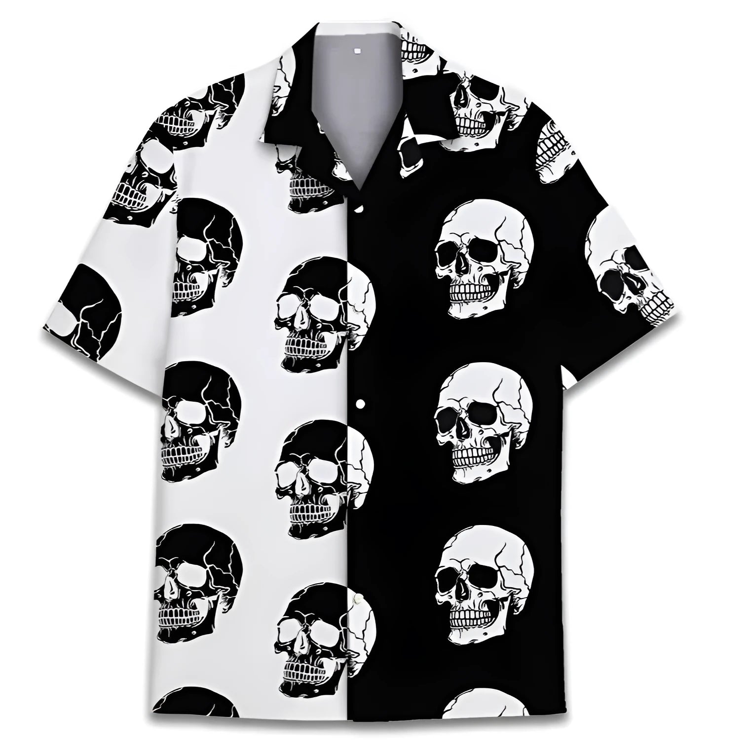 Man wearing a lightweight printed Cuban collar Hawaiian shirt, available in sizes XS to 5XL.