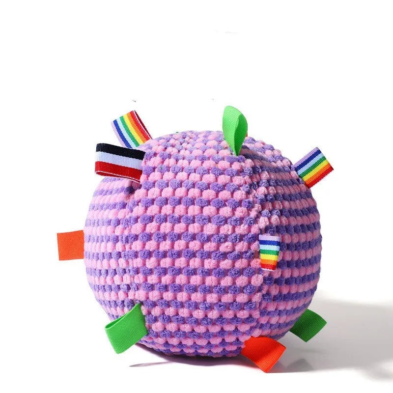 Blue pineapple lattice dog ball toy, 17cm in diameter, on a plain background.