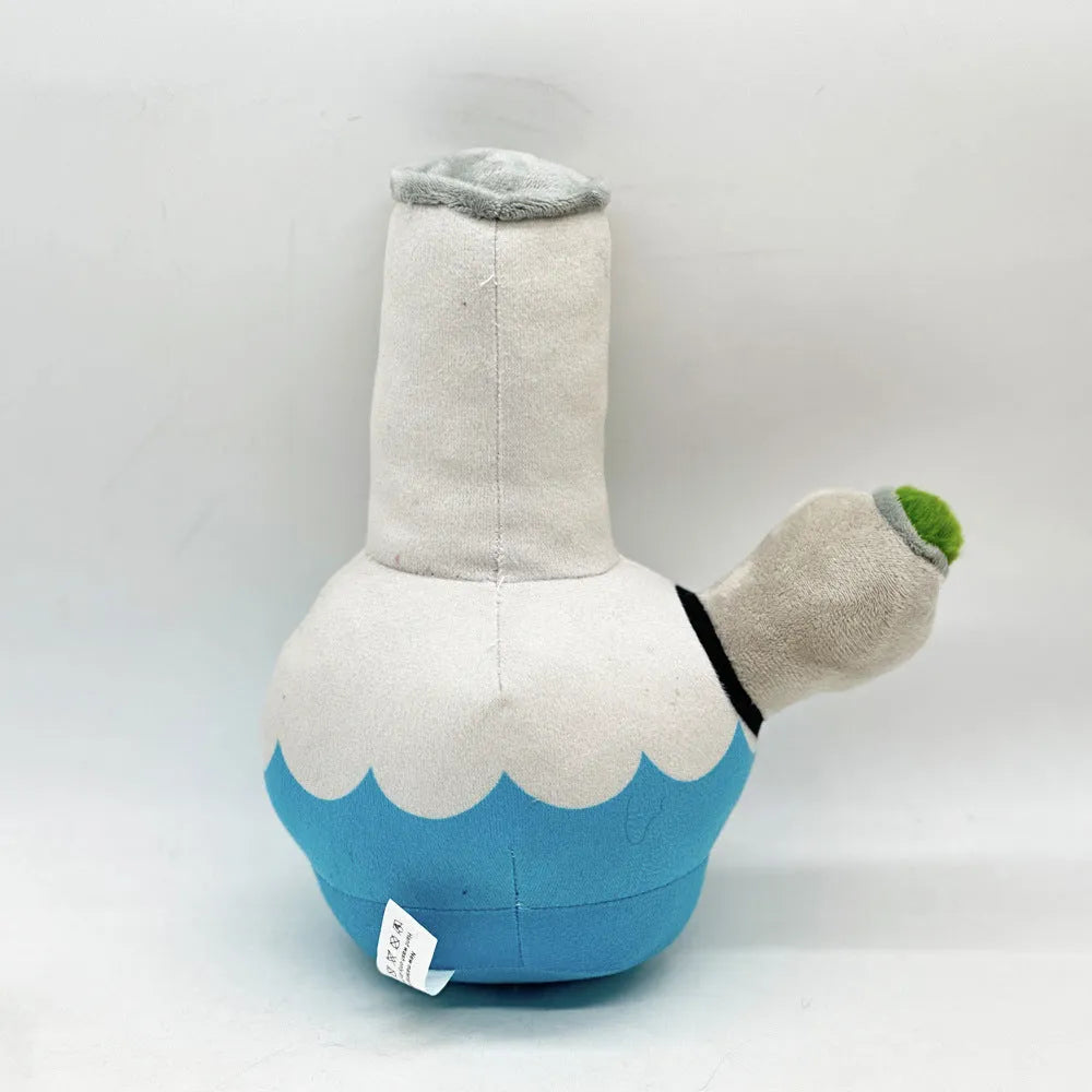 24cm kettle-shaped dog plush toy with colourful printed patterns and squeaker