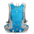20L lightweight outdoor cycling hiking backpack in blue with multiple compartments and breathable back panel
