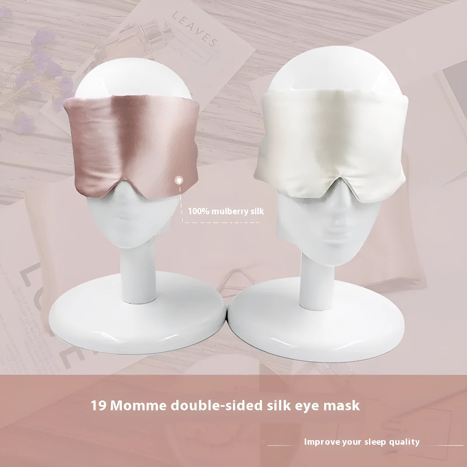 Mulberry silk sleep eye mask for light blocking in one of seven colours.