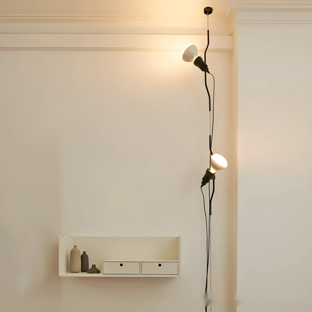 Italian adjustable small droplight alloy construction 3.5 m suspension wire modern simplicity black finish