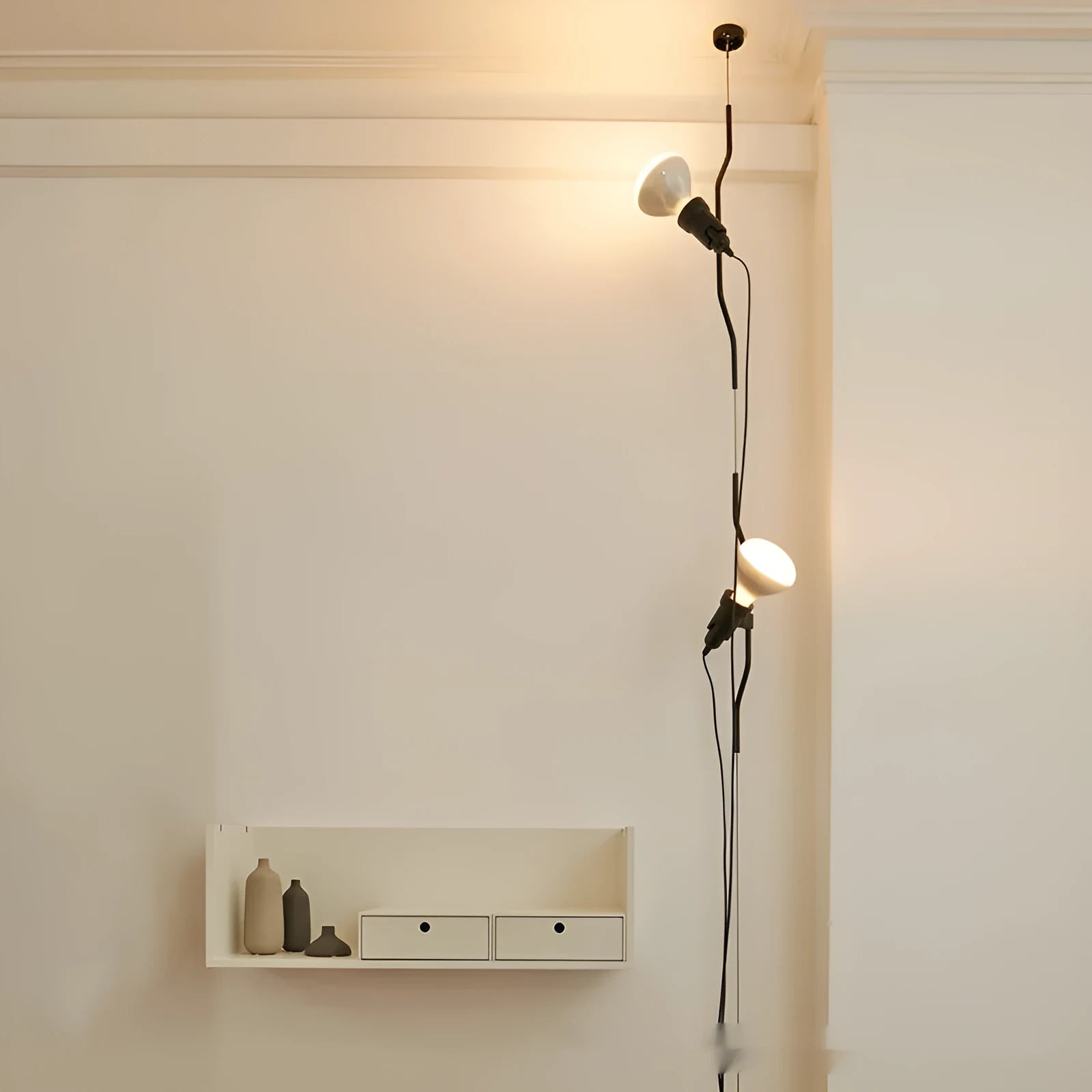 Italian adjustable small droplight alloy construction 3.5 m suspension wire modern simplicity black finish