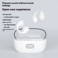 Large power clip-on wireless sports earphones in black with bone conduction and digital display