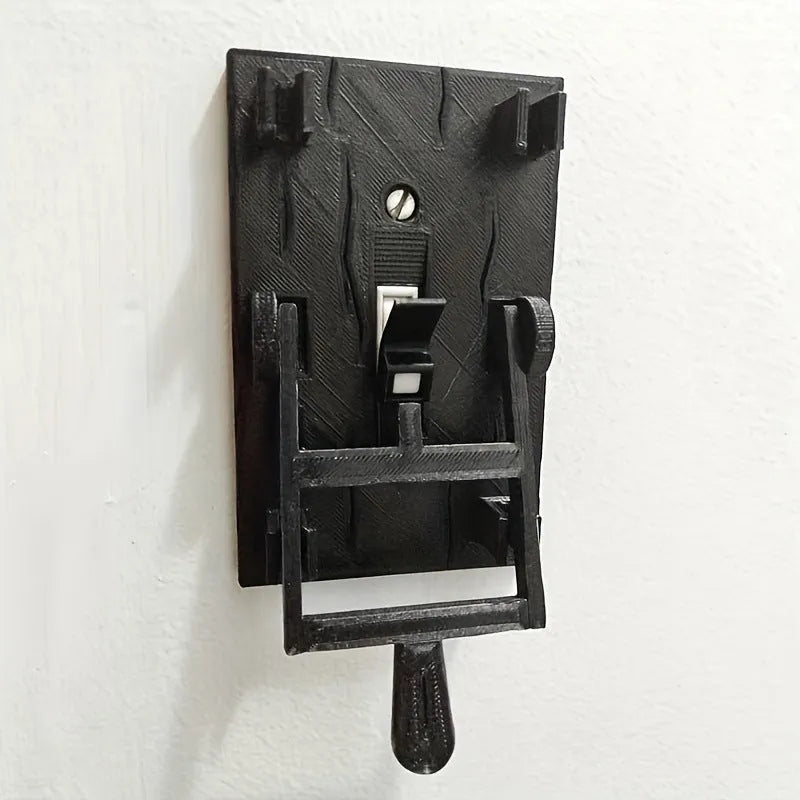 DZ1V1 retro-style decorative mechanical light switch with plate for exposed installation.