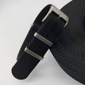 Textile nylon watch strap in Army Green colour, showing integrated strap design and buckle.