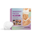 Four 3x3cm square nursing adhesive bandage patches on white background