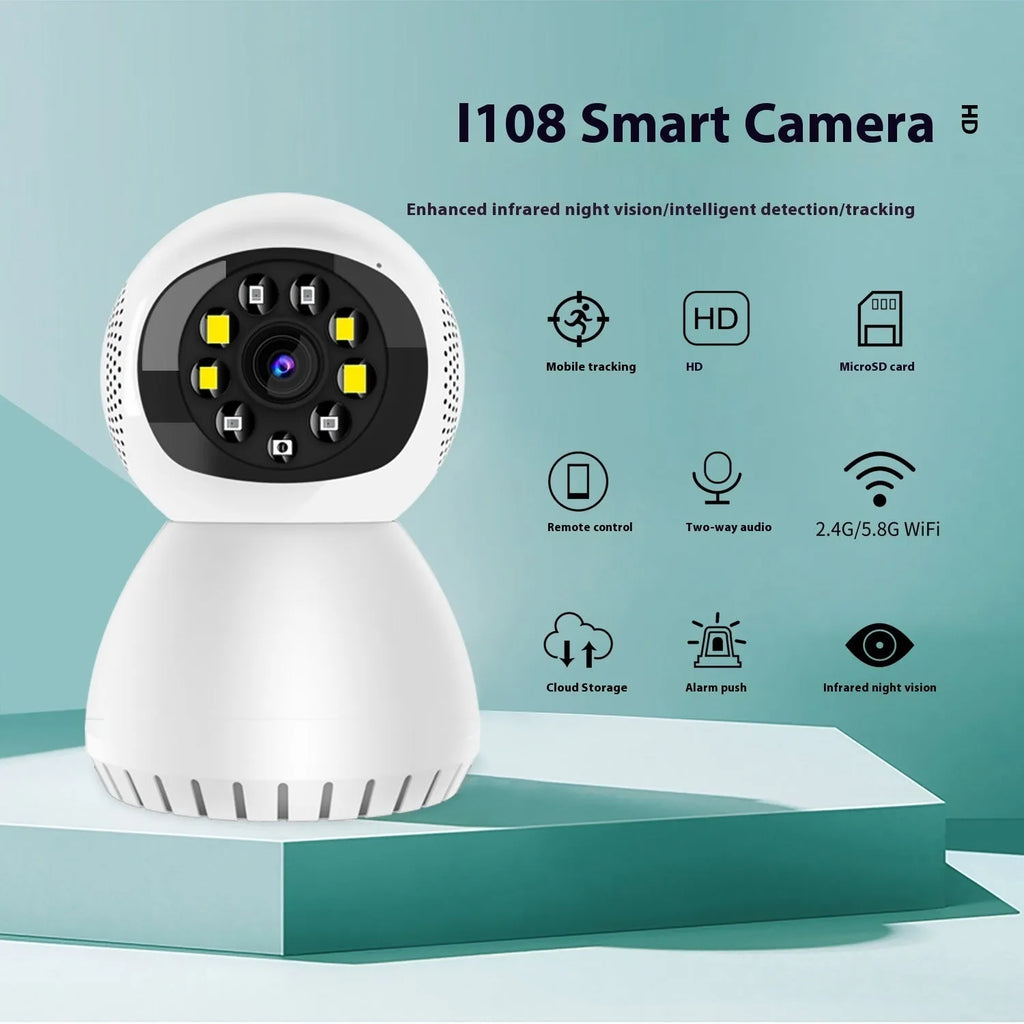 Dual-frequency wireless 1080p HD home security camera with ABS housing and 12mm lens