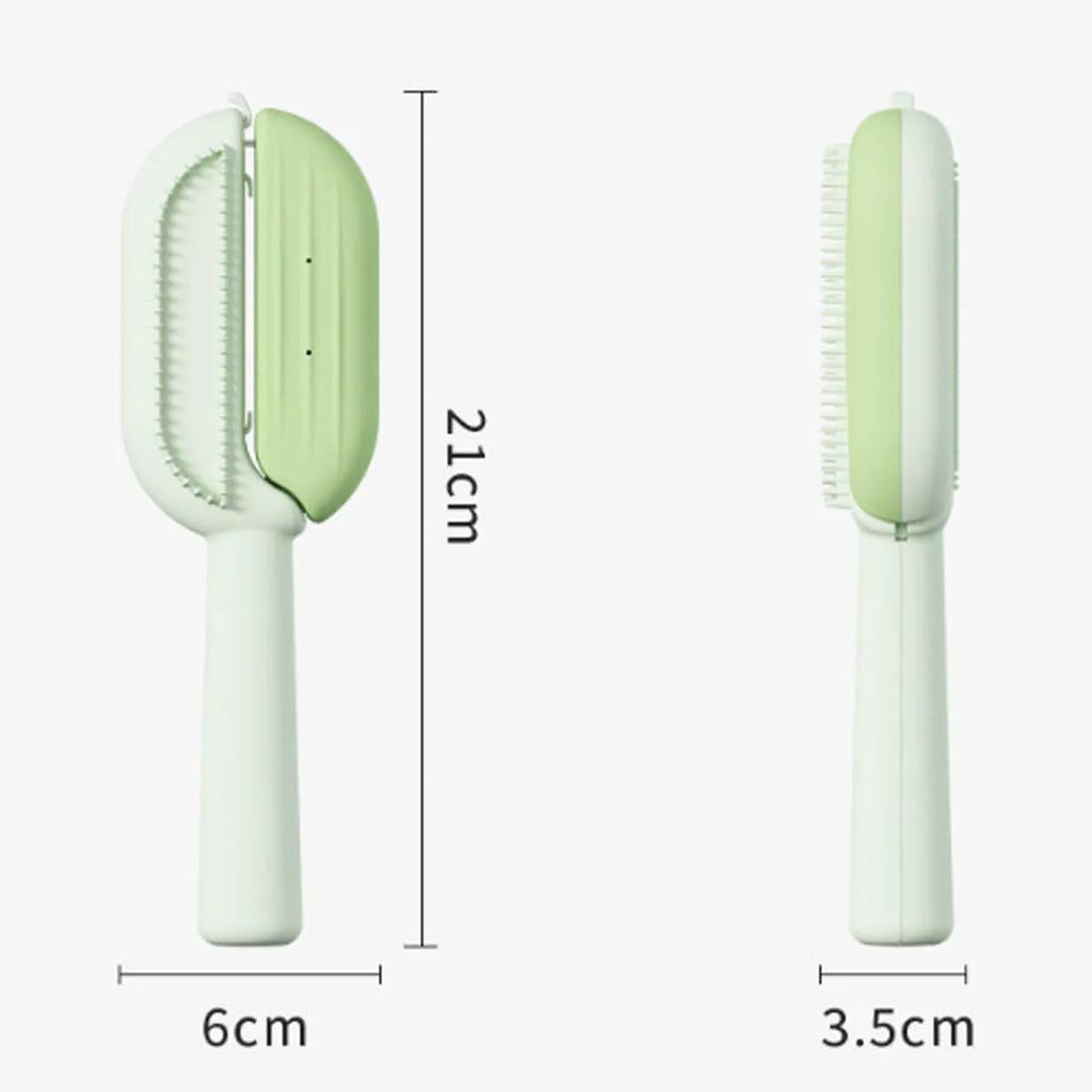 Blue plastic pet grooming comb with water tank for dog and cat hair collection