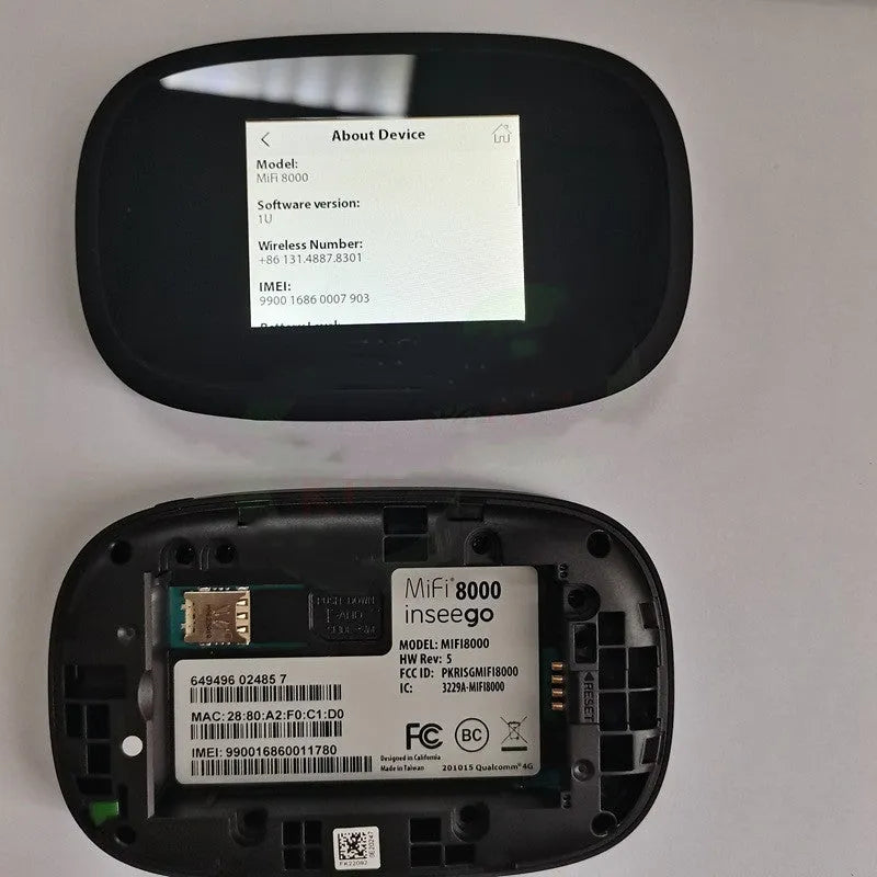 Black Full Network 4G mobile wireless router with compact rectangular design.