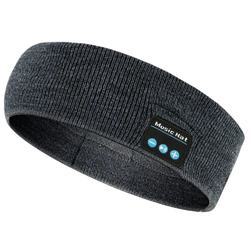 Bluetooth 5.4 sports headband with removable earphones in black dark grey grey white colours