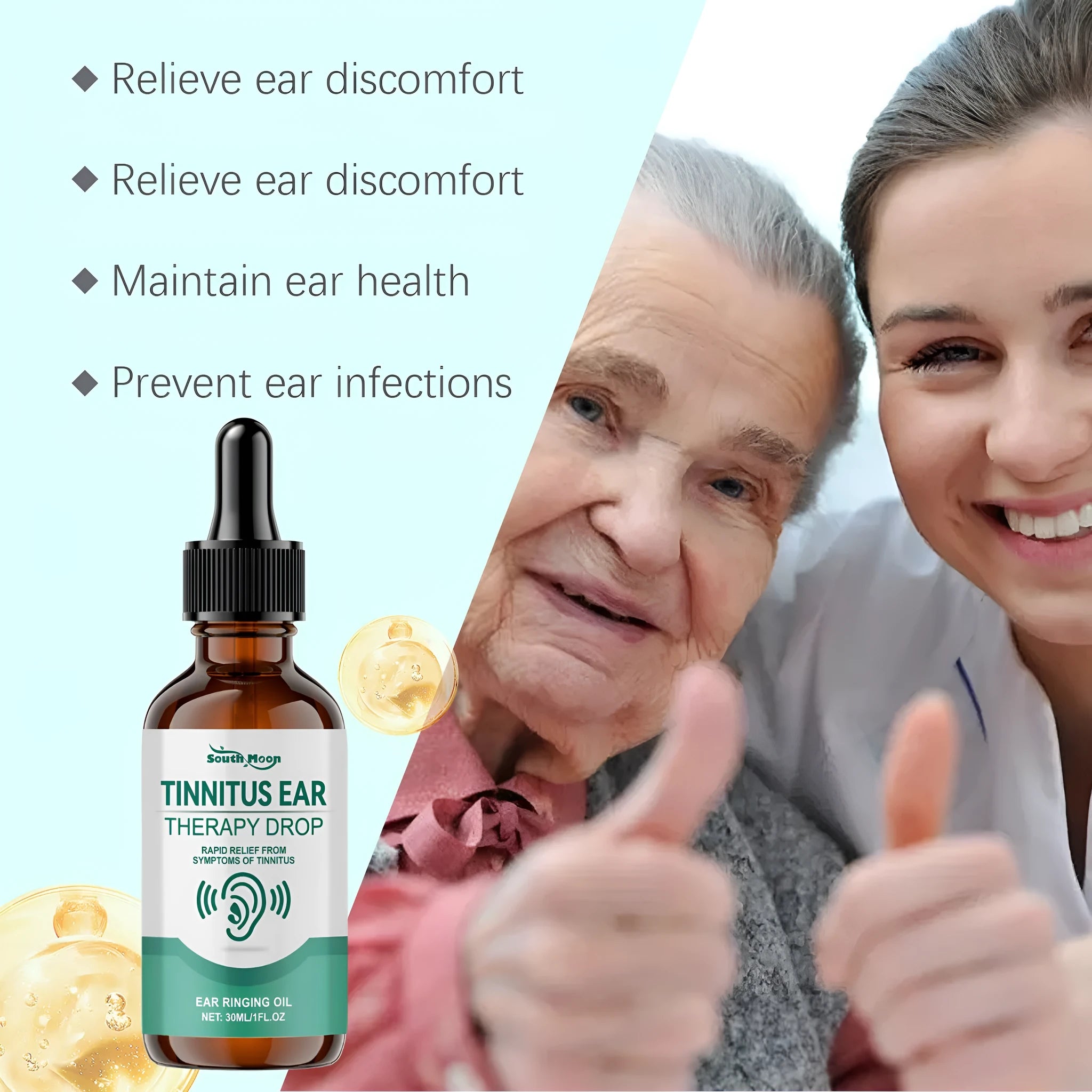 30ml bottle of gentle cleansing ear drops for daily comfort maintenance