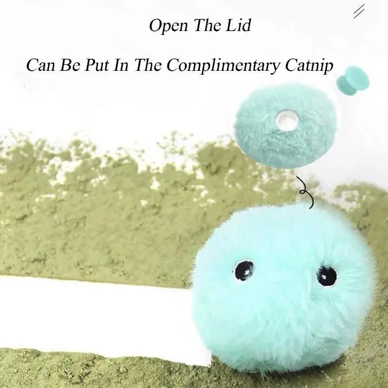 Colourful interactive cat toy ball that makes animal sounds when touched by pets