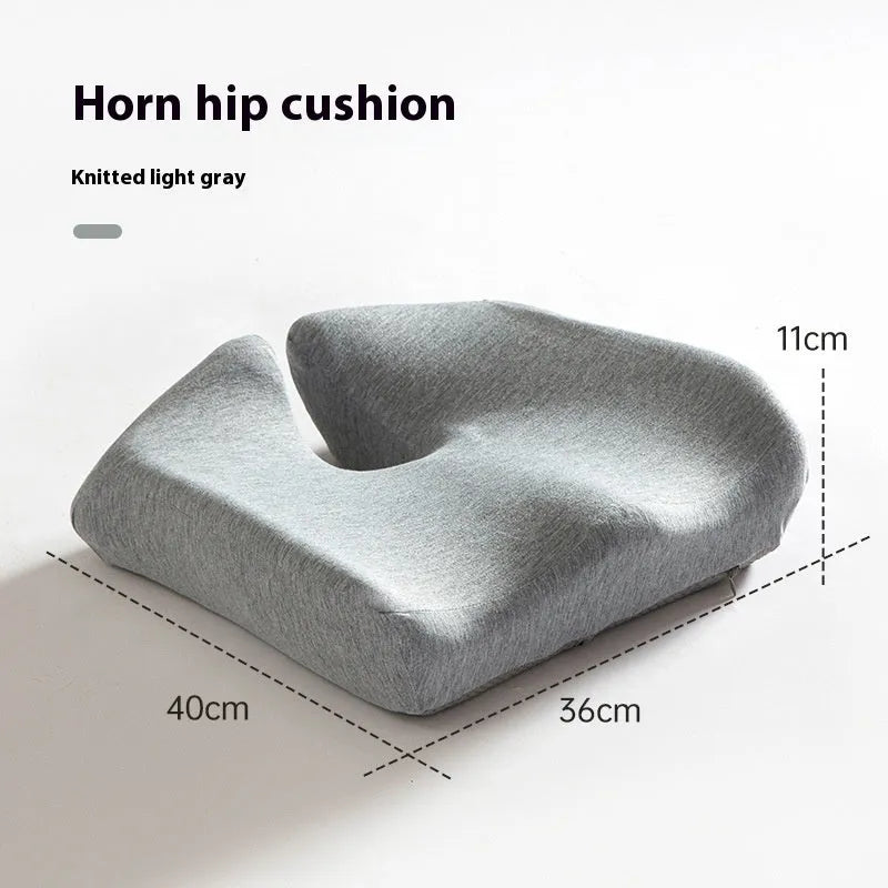 Memory foam office chair cushion measuring 36x40x11cm in solid grey colour for waist support