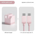 45W dual port Type C fast charging head wall charger box in white with two Type C ports