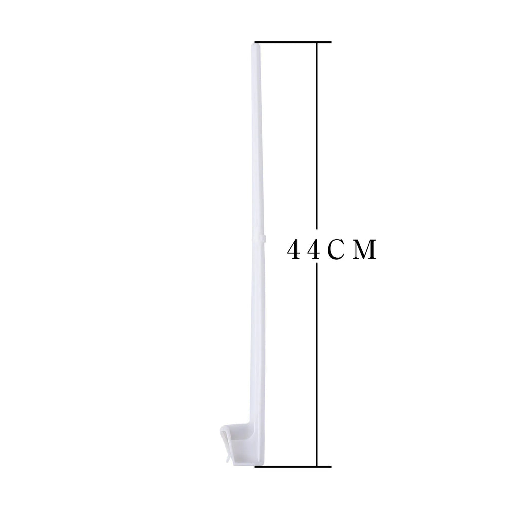 White PP plastic car window flag bracket and pole set, 10 pieces shown.