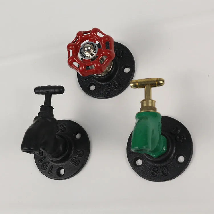 Modern water pipe style metal towel hook wall mounted in a choice of three colours.