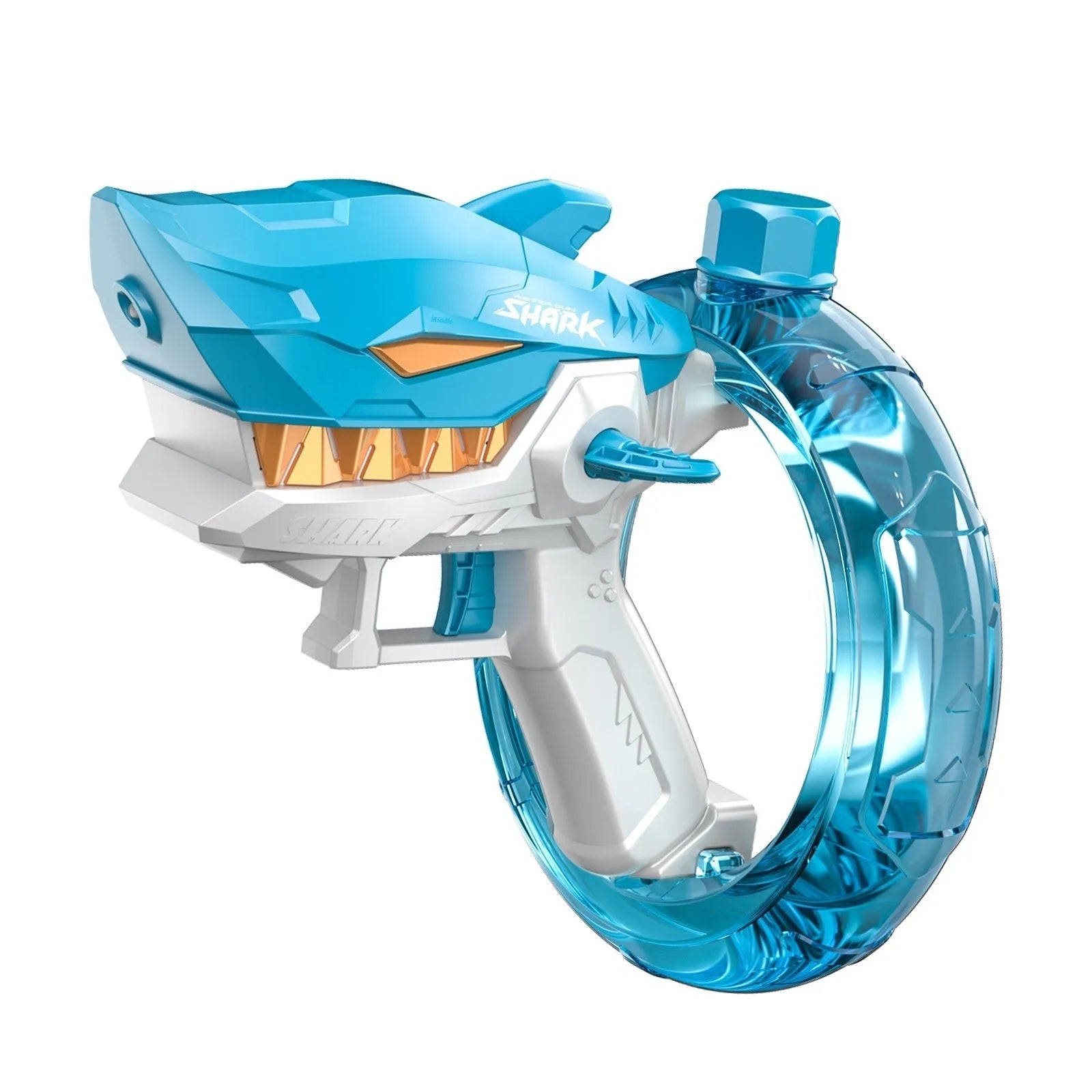 Blue shark electric water gun toy with automatic firing system for summer water play