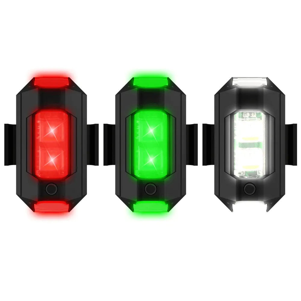 Drone signal light with RGB strobe, mounting tapes and USB Type-C charging cable