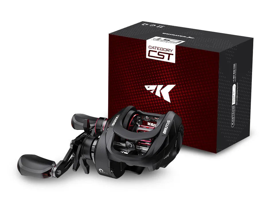 Drip wheel fishing reel with rocking wheel line system, shown in left-handed and right-handed options.