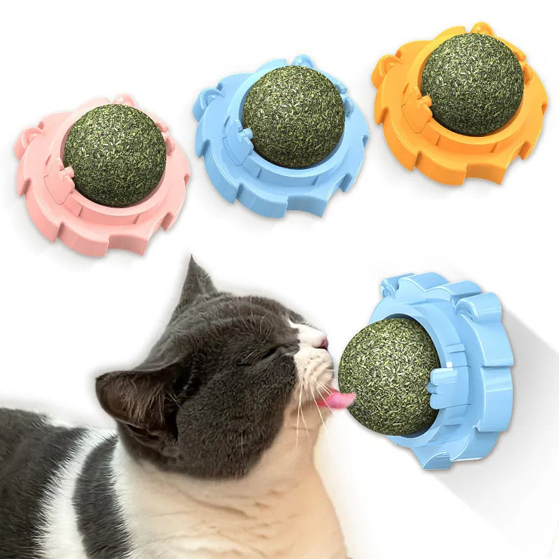 Lion-shaped cat chew toy with textured molar surface in orange, pink or blue colour