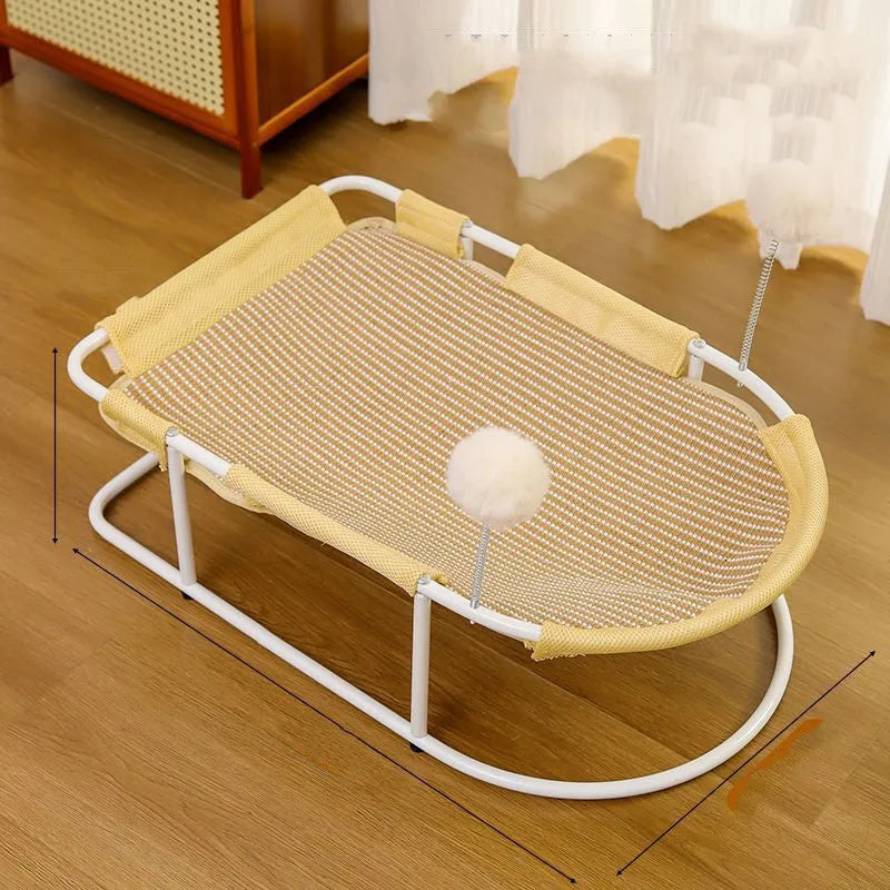 Large grey fabric pet kennel with mesh panels for cats and small puppies.