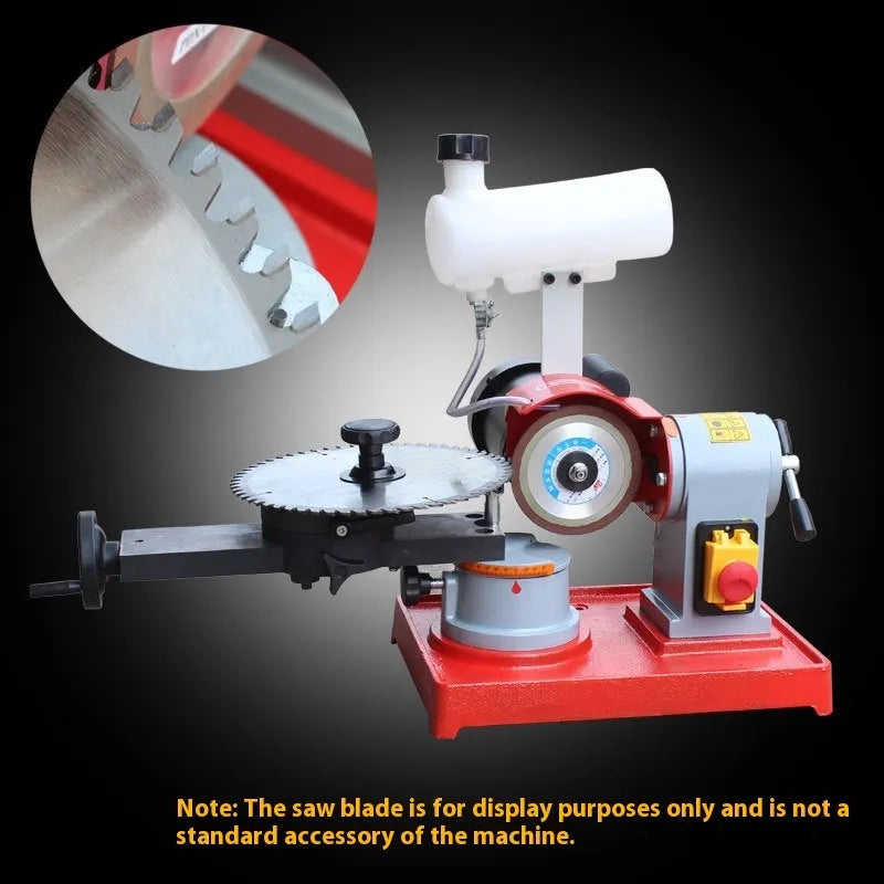 Sharpedge manual grinding machine for alloy circular saw blades on workshop bench