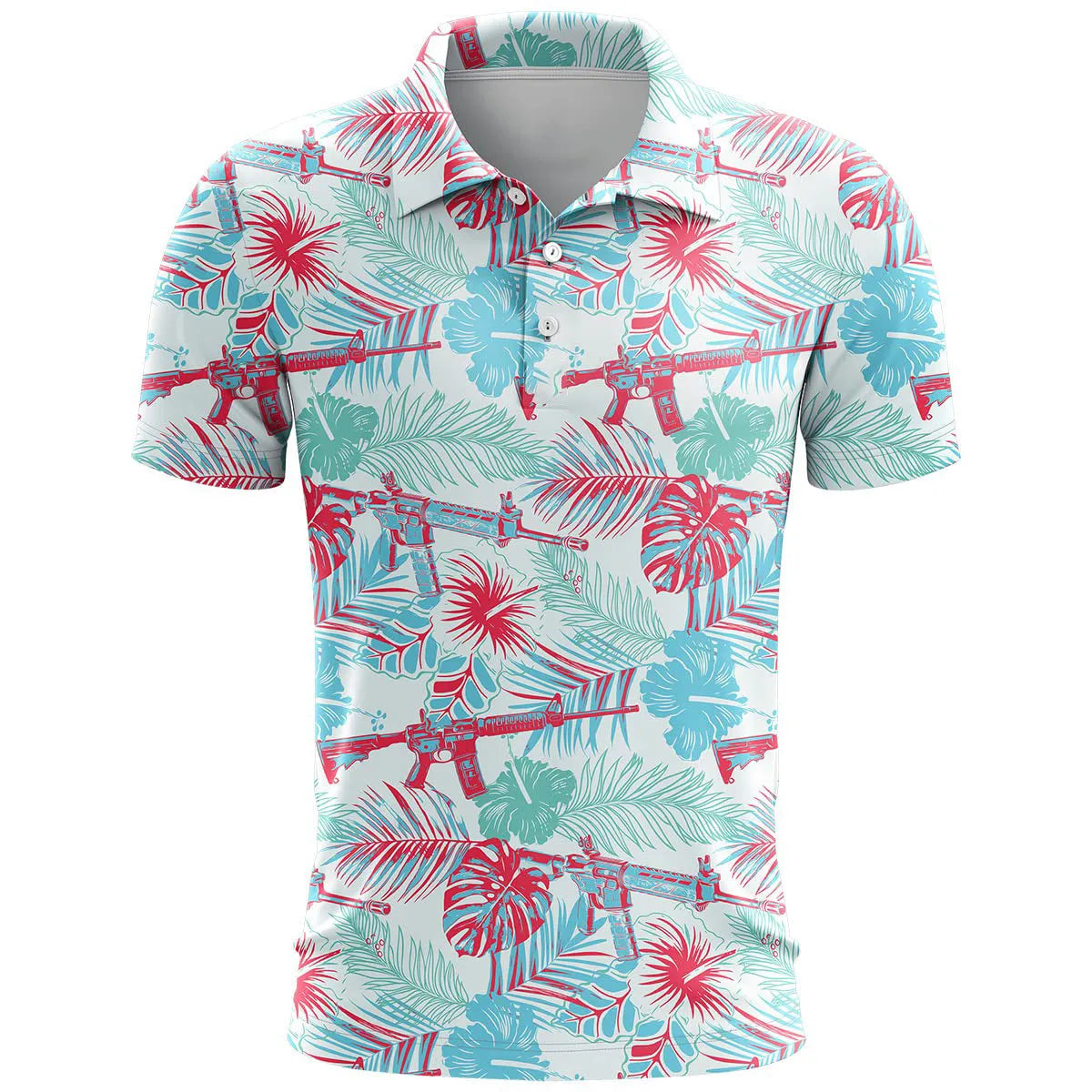 Colourful printed loose fit sports short sleeve top on a hanger