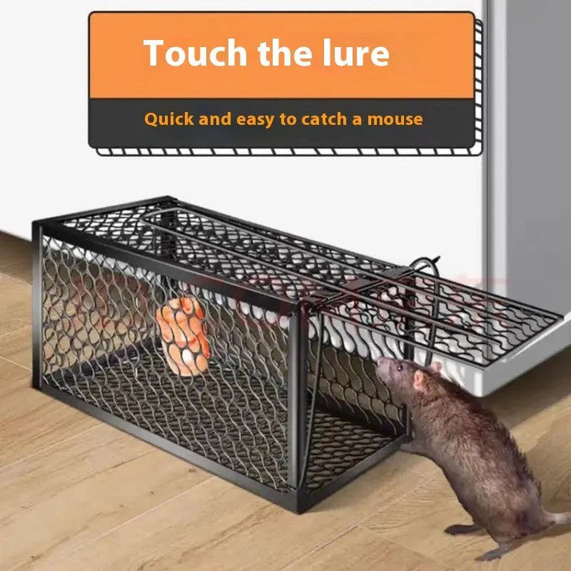 Automatic cage mousetrap in metal iron clamp and plastic designs for catching small rodents
