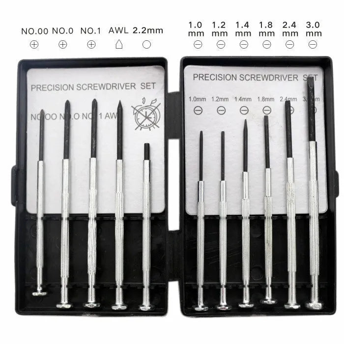 TH-6177 11-piece precision screwdriver set for electronics and clock repair with 45# steel construction