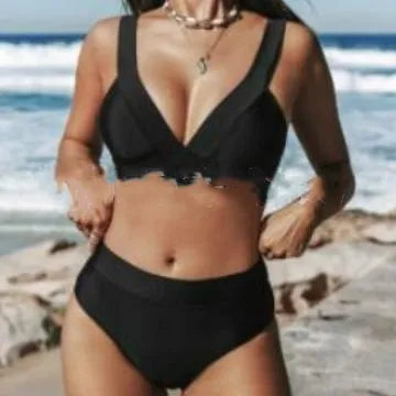 Women's solid colour polyester bikini set in slim fit design showing available colour options