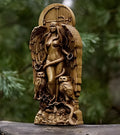 Detailed resin sculpture of a Greek goddess statue for altar or garden, 22cm tall.