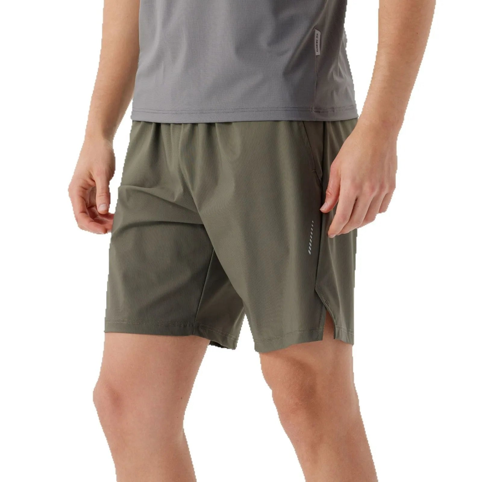 Men's ice silk nylon sports shorts in mid waist design with short length