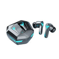 Black wireless Bluetooth in-ear sports stereo headset with earplug design