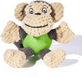 Cartoon monkey plush dog toy with four legs and two ears for small medium dogs