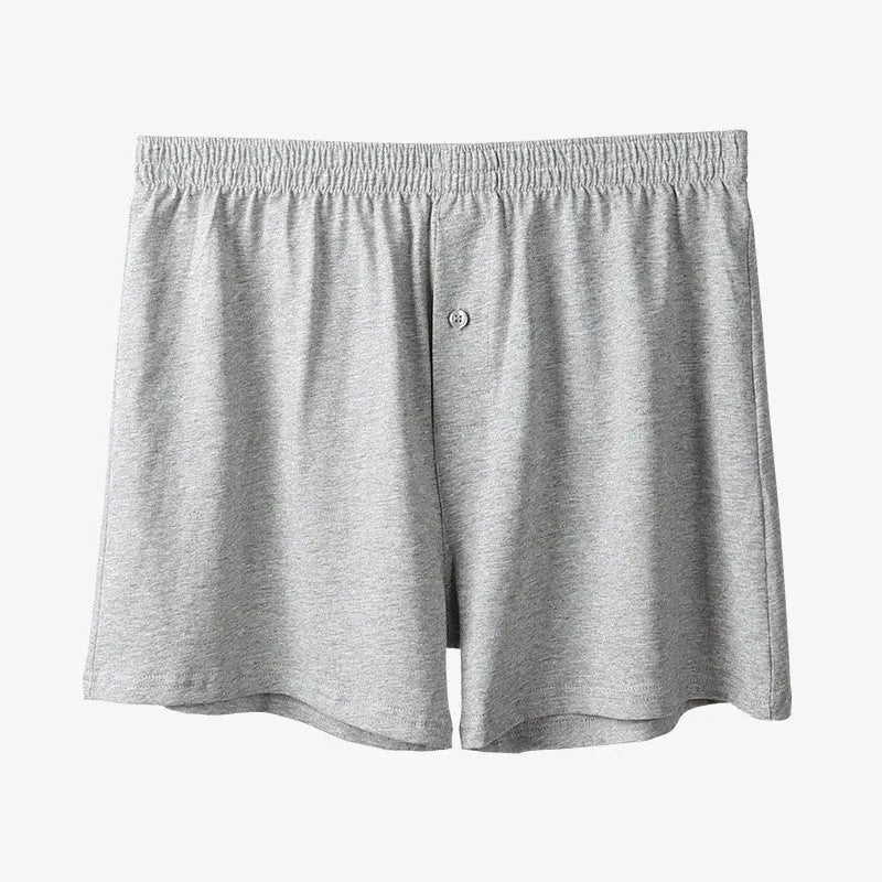 Men's pure cotton boxers in light grey, dark blue and black colours with high waist design